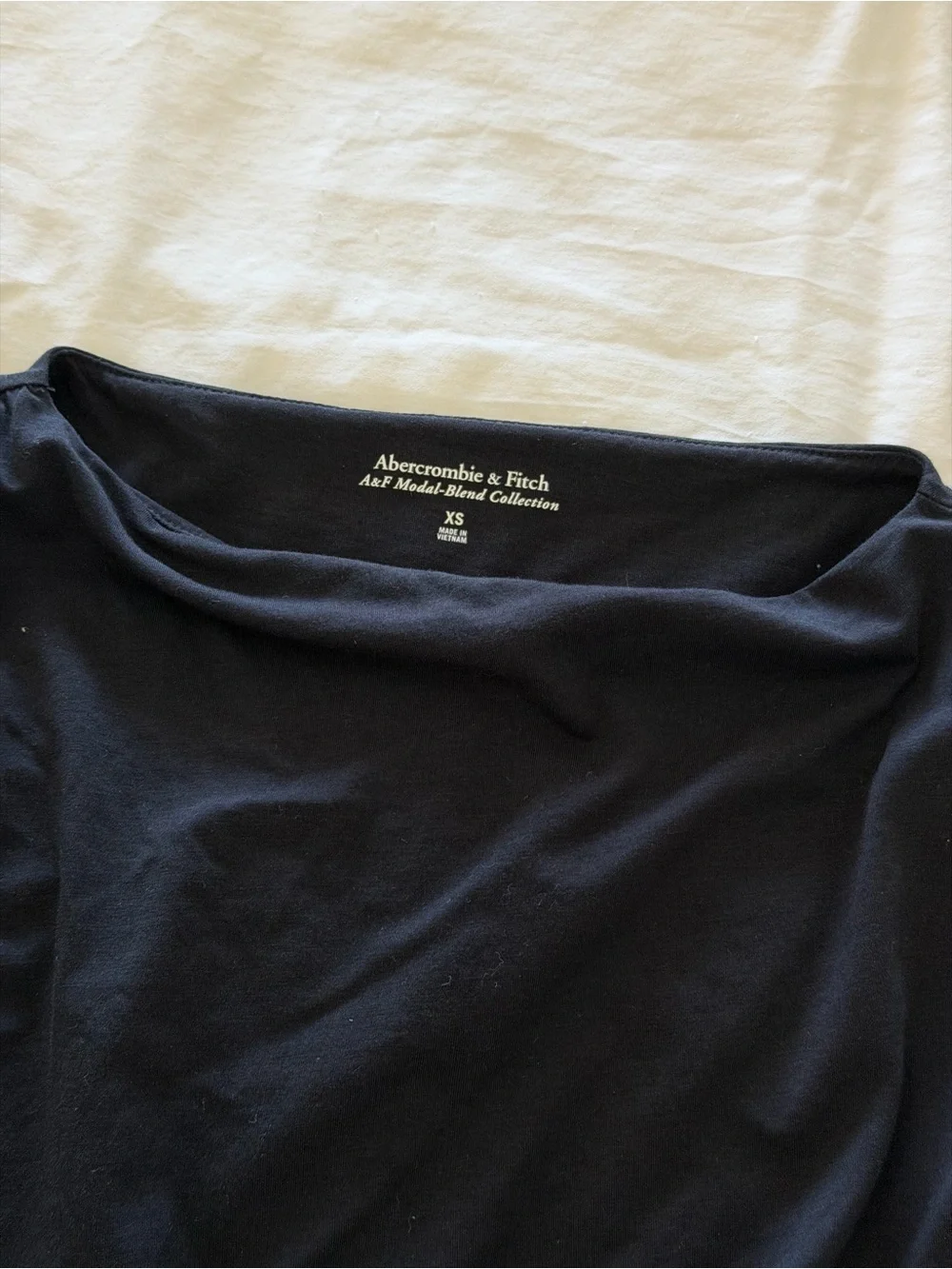 Abercrombie & Fitch Black Ruched Scoop-Neck Tank
